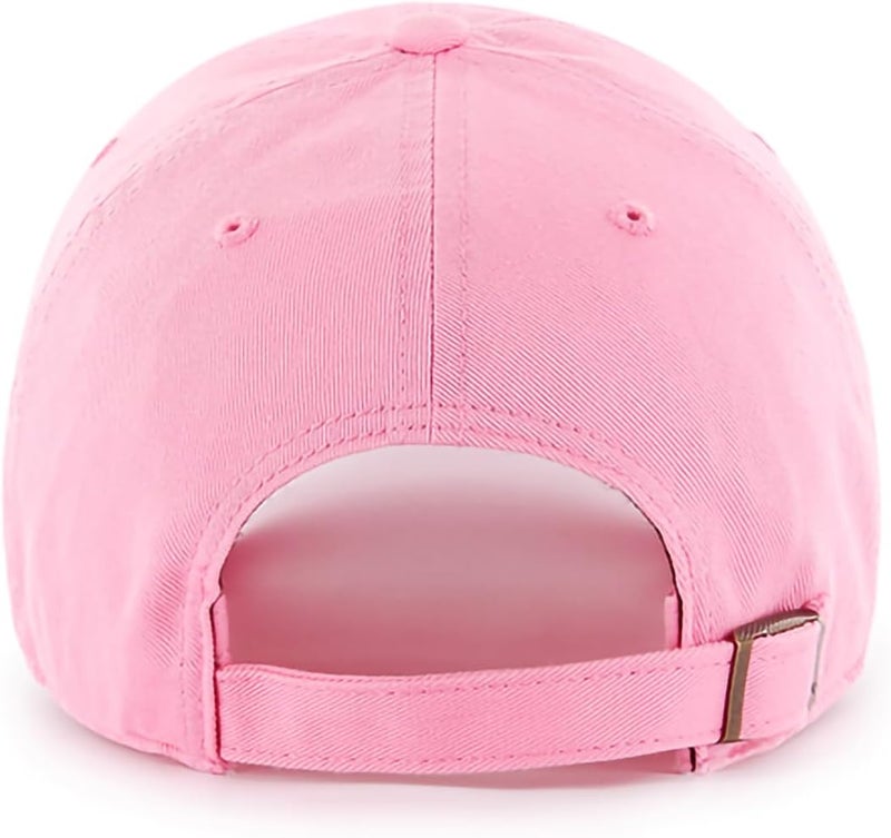 47 Brand MLB Rose Pink Primary Logo Clean Up Adjustable Baseball Cap Hat, Adult One Size Fits All - Image 2